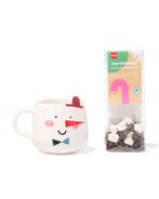 HEMA Mok sneeuwman met marshmallow chocomix 50gram, Huis en Inrichting, Keuken | Servies, Verzenden, Nieuw