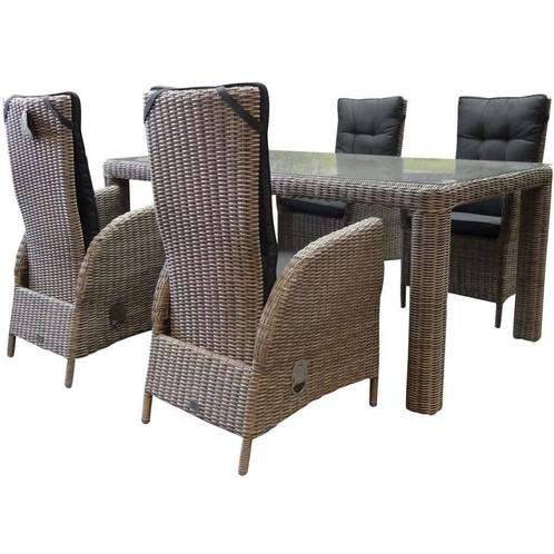 Bergamo Menorca dining tuinset 180x100xH75 cm verstelbaar, Tuin en Terras, Tuinsets en Loungesets, Nieuw, Wicker, Ophalen of Verzenden