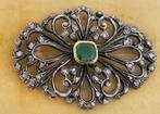 Zonder Minimumprijs - Broche - 9 kt. Geel goud, Zilver, Sieraden, Tassen en Uiterlijk, Antieke sieraden