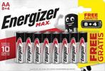 Energizer MAX 8 + 4 stuks Alkaline-Batterijen | AA | 1.5 V, Audio, Tv en Foto, Accu's en Batterijen, Nieuw