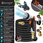 Flexibele Tuinslang - Inc. sproeikop - 30 meter - Zwart, Tuin en Terras, Verzenden, Zo goed als nieuw