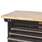 Werkbank zwart 200 cm met hardhouten blad en, Doe-het-zelf en Verbouw, Werkbanken, Ophalen of Verzenden, Nieuw