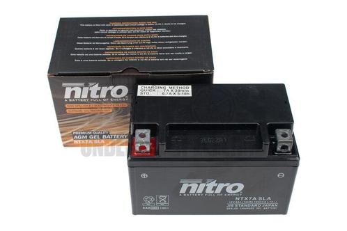 Accu 12V Nitro NTX7A-BS 6AH gel 4-takt AGM / GY6 / BTC on..., Fietsen en Brommers, Brommeronderdelen | Algemeen, Nieuw, Ophalen of Verzenden