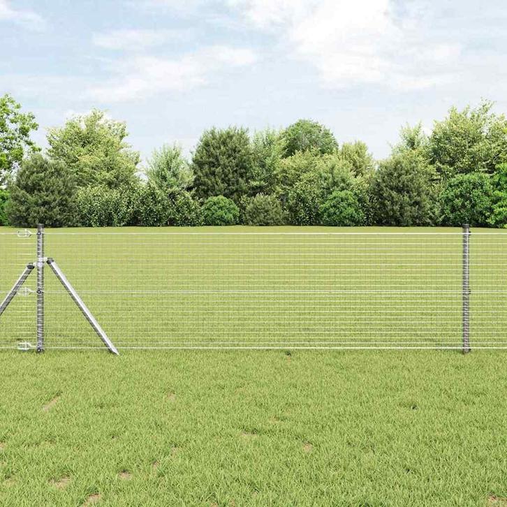 vidaXL Gelaste draadhek Zilver 0.6 x 100 m Staal, Tuin en Terras, Schuttingen, Nieuw, IJzer, Verzenden