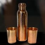 Puur Koperen Set: Fles (1 l)+ 2 Bekers, Ophalen of Verzenden, Nieuw
