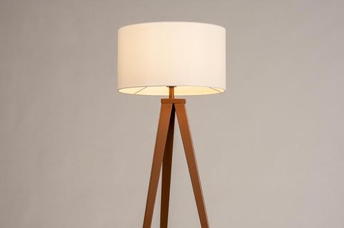 Rietveld Vloerlampen - Wit, Bruin - Stof, Metaal, Huis en Inrichting, Lampen | Vloerlampen, Verzenden