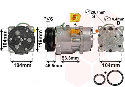 AIRCO COMPRESSOR VOOR CITROEN BERLINGO G_ 2002-2007 006453LQ, Auto-onderdelen, Airco en Verwarming, Nieuw, Ophalen of Verzenden