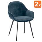 Stoelen | TERA |  Fluweel/Metaal | Petroleum Blue |  Zwarte, Verzenden, Nieuw in verpakking