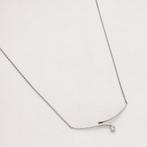 Ketting - 14 karaat Witgoud - 0.08ct. tw. Diamant, Sieraden, Tassen en Uiterlijk, Antieke sieraden
