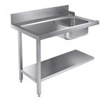 RVS aanvoertafel 1200 mm | links geplaatst | spoelbak rechts, Verzenden, Nieuw in verpakking