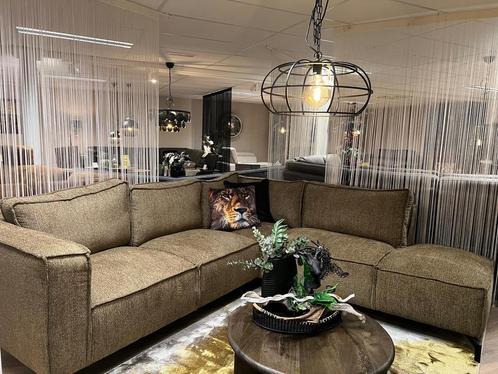 Showmodel hoekbank stof  van 2199.- nu voor 795.-, Huis en Inrichting, Banken | Complete zithoeken, Nieuw, Stof, Verzenden