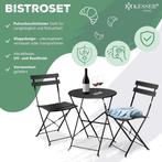 Bistroset - Tuinset 2 persoons - Tuinstoelen met tafel - Zwa, Verzenden, Zo goed als nieuw