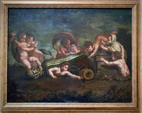 Scuola Romana (XVII) - Giochi di Putti, Antiek en Kunst, Kunst | Schilderijen | Klassiek