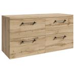 Badplaats Wastafelkast Muro 120 cm - Eiken -  met Bovenblad, Verzenden, Nieuw, Wastafelkast