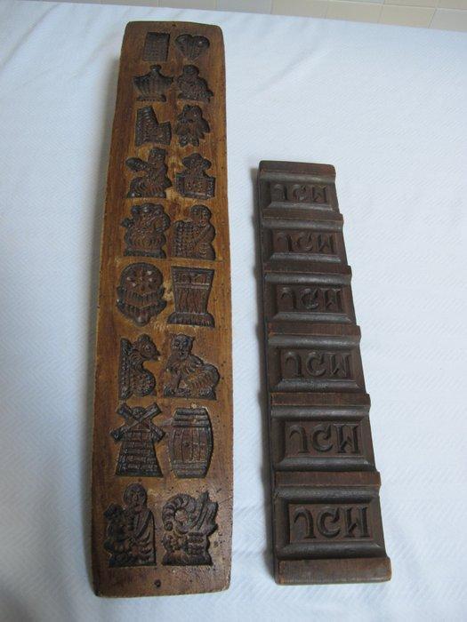 Plank (2) - Antieke koekplanken hout en replica 19e, Antiek en Kunst, Curiosa en Brocante