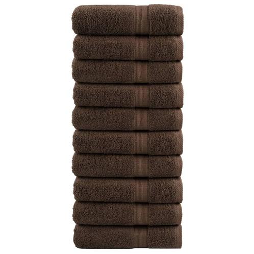vidaXL Badhanddoeken SOLUND 10 st 600 g/m² 70x140 cm bruin, Huis en Inrichting, Badkamer | Badtextiel en Accessoires, Bruin, Nieuw