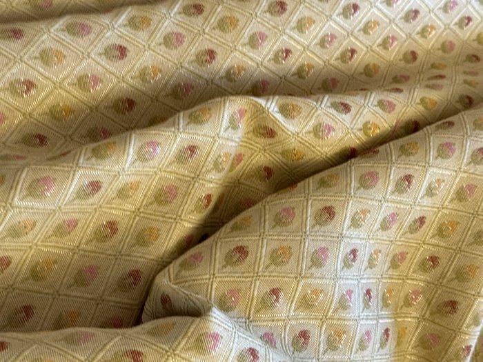 san leucio - exclusief damast zijde goud met ruiten en rozen, Antiek en Kunst, Antiek | Kleden en Textiel