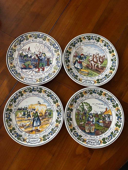 Goedewaagen - Bord (4) - Keramiek - De 4 seizoenen, Antiek en Kunst, Antiek | Glas en Kristal
