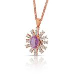 Ketting met hanger - 18 karaat Roségoud - 1.59ct. tw.