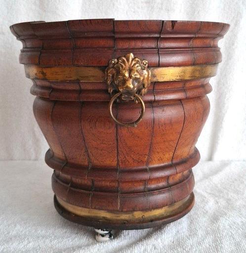 Wijnkoeler - Hout, Messing, Metaal, Porselein -, Antiek en Kunst, Curiosa en Brocante