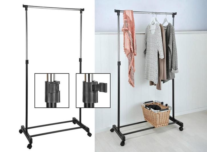 Hi Mobiel kledingrek - 84 x 41,5 cm - Zwart, Kleding | Dames, Kledingrekken, Nieuw, Verzenden