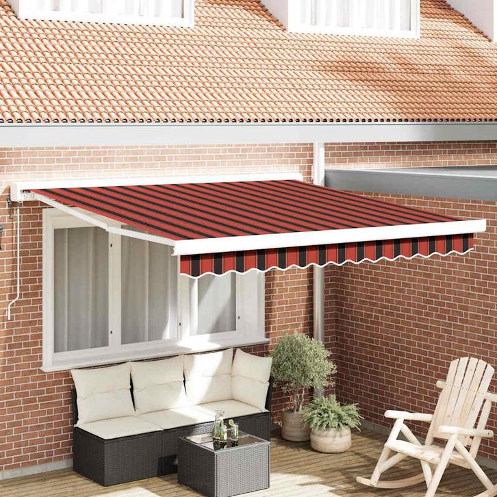 vidaXL Markies Oranje en Bruin 300 x 250 cm Polyester en, Tuin en Terras, Zonneschermen, Nieuw, Verzenden