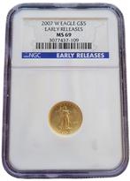 Gouden American Eagle 1/10 oz 2007 W Burnished Gold Early, Postzegels en Munten, Munten | Amerika, Goud, Losse munt, Verzenden