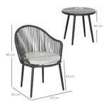TRUUSK Rotan Bistroset - 2 Stoelen en 1 Tafel - Weerbestendi, Verzenden, Nieuw