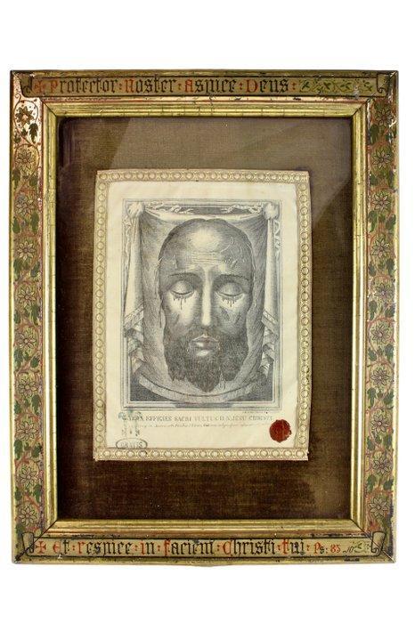 Veil of Veronica - Gravure gedrukt op een linnen doek - 36 x, Antiek en Kunst, Kunst | Niet-Westerse kunst
