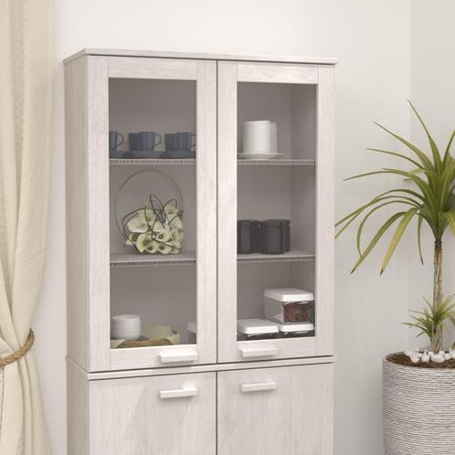 vidaXL Opzetkast HAMAR 85x35x100 cm massief grenenhout wit, Huis en Inrichting, Kasten | Buffetkasten, 25 tot 50 cm, Nieuw, Grenenhout