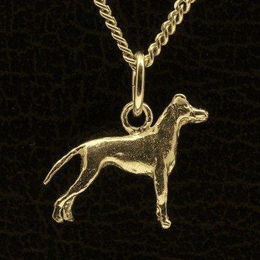 Gouden Black and tan Terrier met staart ketting hanger - ..., Sieraden, Tassen en Uiterlijk, Kettinghangers, Verzenden