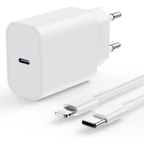 Snellader iPhone + Oplader Kabel 1 Meter - USB C - Voor, Telecommunicatie, Mobiele telefoons | Telefoon-opladers, Ophalen of Verzenden