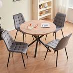 Set van 4 Eetkamerstoelen - Velvet in Zwart, Grijs of Groen, Huis en Inrichting, Overige kleuren, Verzenden, Nieuw, Vier