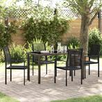vidaXL 5-delige tuinset met eettafel in zwart PVC rattan, Verzenden, Nieuw, Kunststof, Tuinset