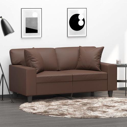 vidaXL Sierkussens 2 st 40x40 cm kunstleer bruin, Huis en Inrichting, Woonaccessoires | Kussens, Bruin, Nieuw, Verzenden