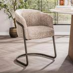 *WOONWINKEL* Moderne Armstoel Met Bronzen Frame Zand, Huis en Inrichting, Stoelen, Verzenden, Nieuw, Stof