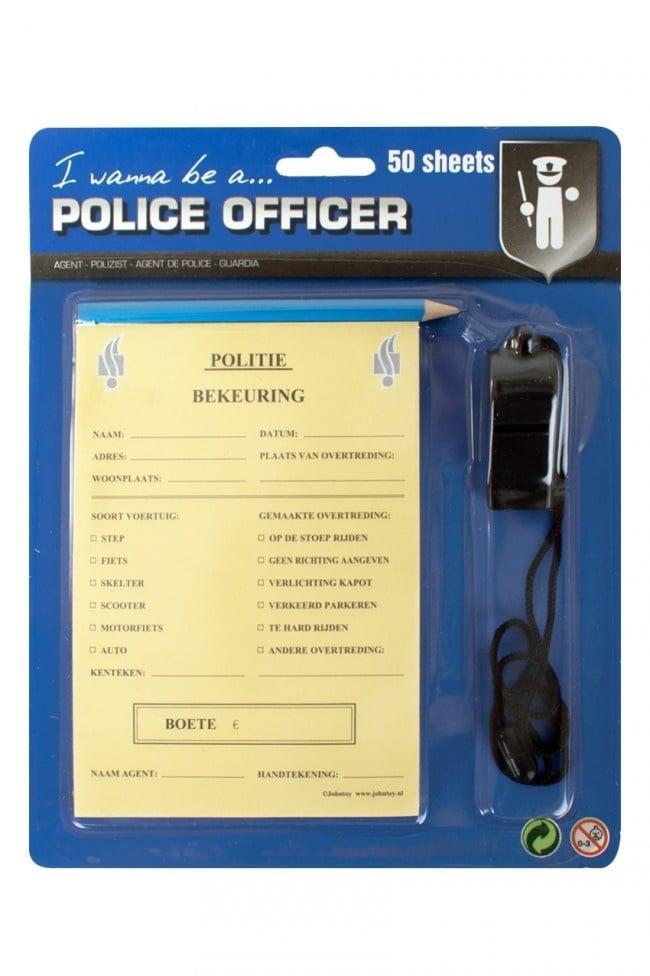 Politie bonnenboekje + fluit en potlood, Hobby en Vrije tijd, Feestartikelen, Nieuw, Ophalen of Verzenden