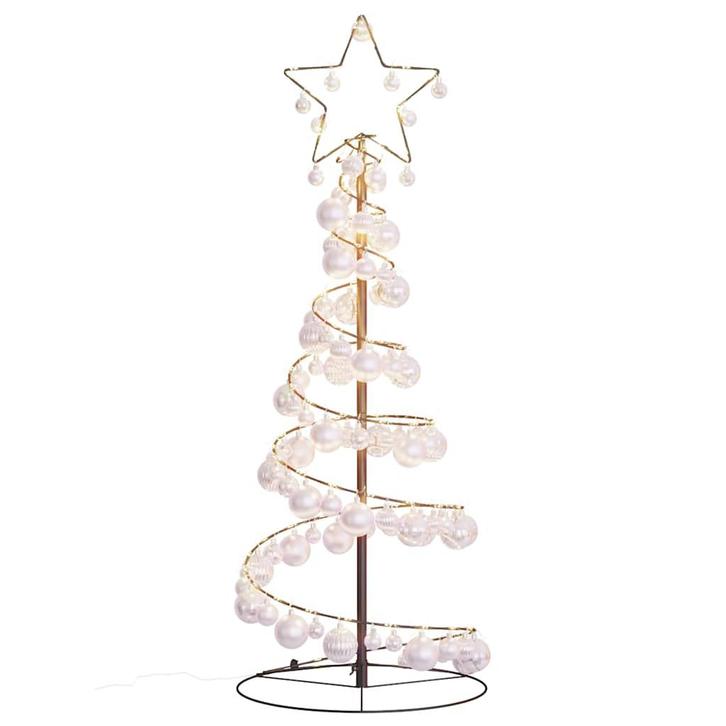 vidaXL LED-kerstboom met kerstballen 80 LEDs warm wit 120 cm, Diversen, Kerst, Nieuw, Verzenden