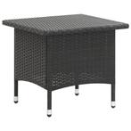 vidaXL Theetafel 50x50x47 cm poly rattan zwart, Tuin en Terras, Verzenden, Nieuw