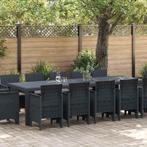 vidaXL Tuin Eet Set met Kussens 13 pcs Antraciet Synthetisch, Tuin en Terras, Verzenden, Nieuw