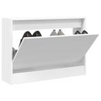 vidaXL Schoenenkast 80x21x57 cm bewerkt hout wit, Huis en Inrichting, Verzenden, Nieuw