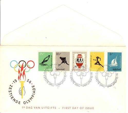 Nederland 1956 - FDC Olympiade - NVPH E26, Postzegels en Munten, Postzegels | Nederland