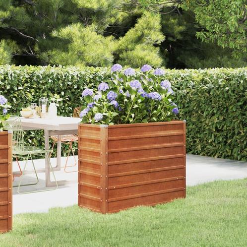 vidaXL Plantenbak verhoogd 100x40x77 cm cortenstaal roestig, Tuin en Terras, Bloembakken en Plantenbakken, 100 cm of meer, Nieuw
