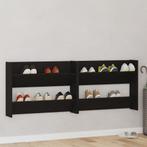 vidaXL Wand Schoenenkasten met plank Anders 2 pcs Zwart, Huis en Inrichting, Verzenden, Nieuw