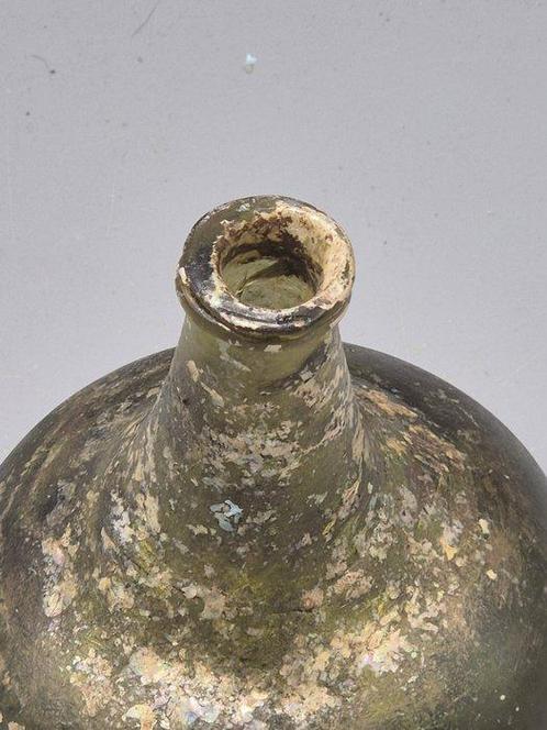 Fles - Glas - Kattekop onion bottle, Antiek en Kunst, Antiek | Glas en Kristal