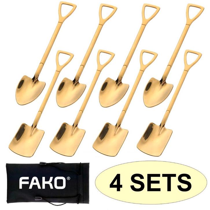 Fako Bijoux - Dessert Bestek - Schep & Schop - 8 Lepels -, Huis en Inrichting, Keuken | Bestek, Verzenden