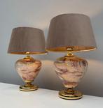 Tafellamp - Keramiek, Staal, Textiel - Twee Tafellampen, Antiek en Kunst
