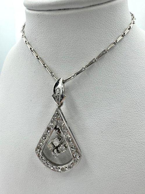 Zonder Minimumprijs - Ketting met hanger - 18 karaat Witgoud, Sieraden, Tassen en Uiterlijk, Antieke sieraden