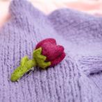 Vilten Broche Tulp Mila - Fuchsia - 8cm NIEUW, Ophalen of Verzenden, Nieuw