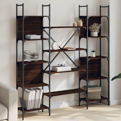 vidaXL Boekenkast 155,5x24x166,5 cm bewerkt hout bruin, Huis en Inrichting, Kasten | Boekenkasten, Nieuw, Overige houtsoorten